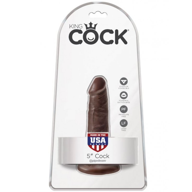 King Cock 5 inch Solid Dildo - Brown